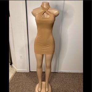 Brown Keyhole Dress
